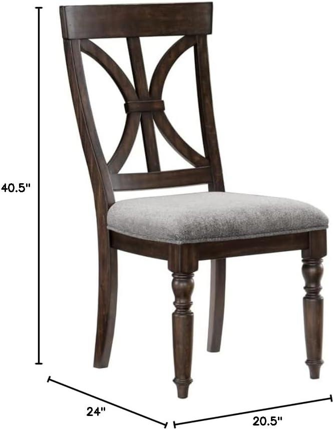 Lexicon Traditional Wood Dining Room Side Chair in Driftwood Charcoal (Set of 2)