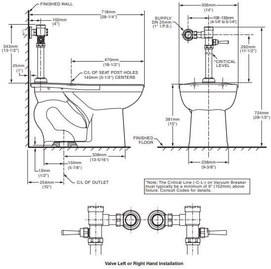 White Ceramic Elongated Comfort Height Toilet with Manual Flush Valve