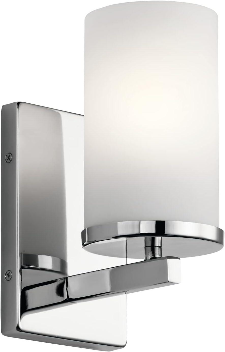 Modern Chrome and White Cylinder Wall Sconce