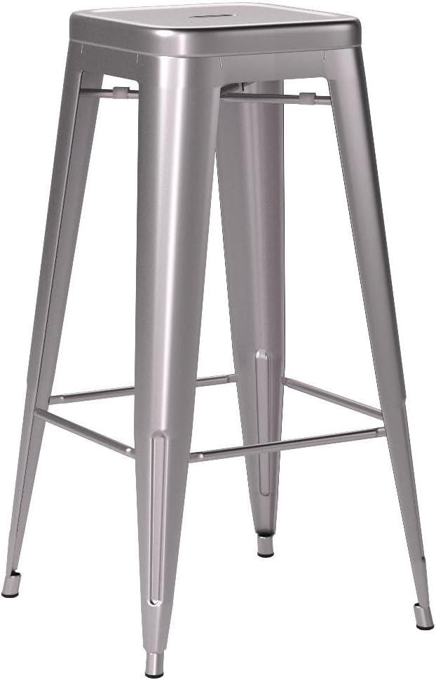 Lincoln 30'' Clear Coated Metal Stackable Barstool - Set of 4