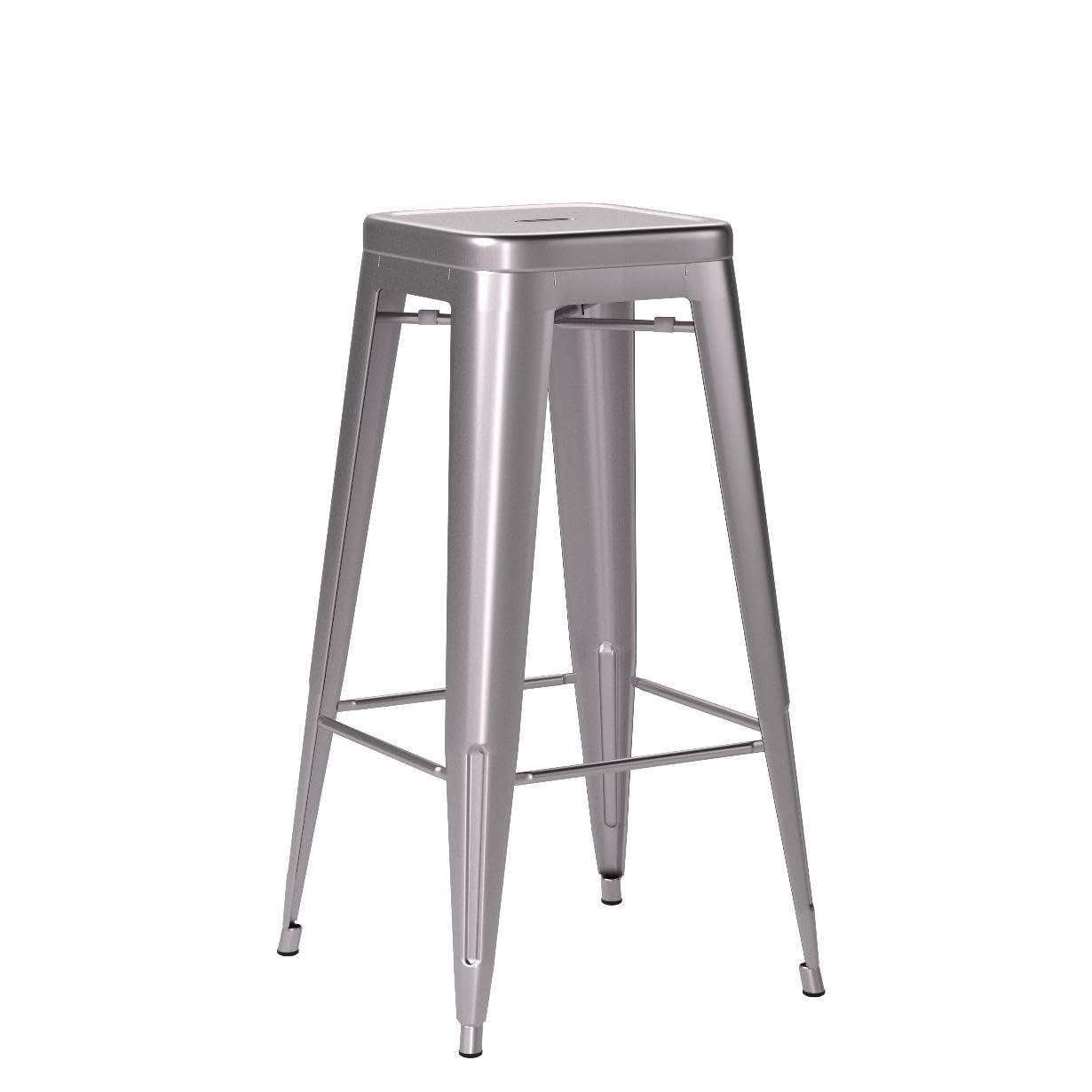 Lincoln 30'' Clear Coated Metal Stackable Barstool - Set of 4