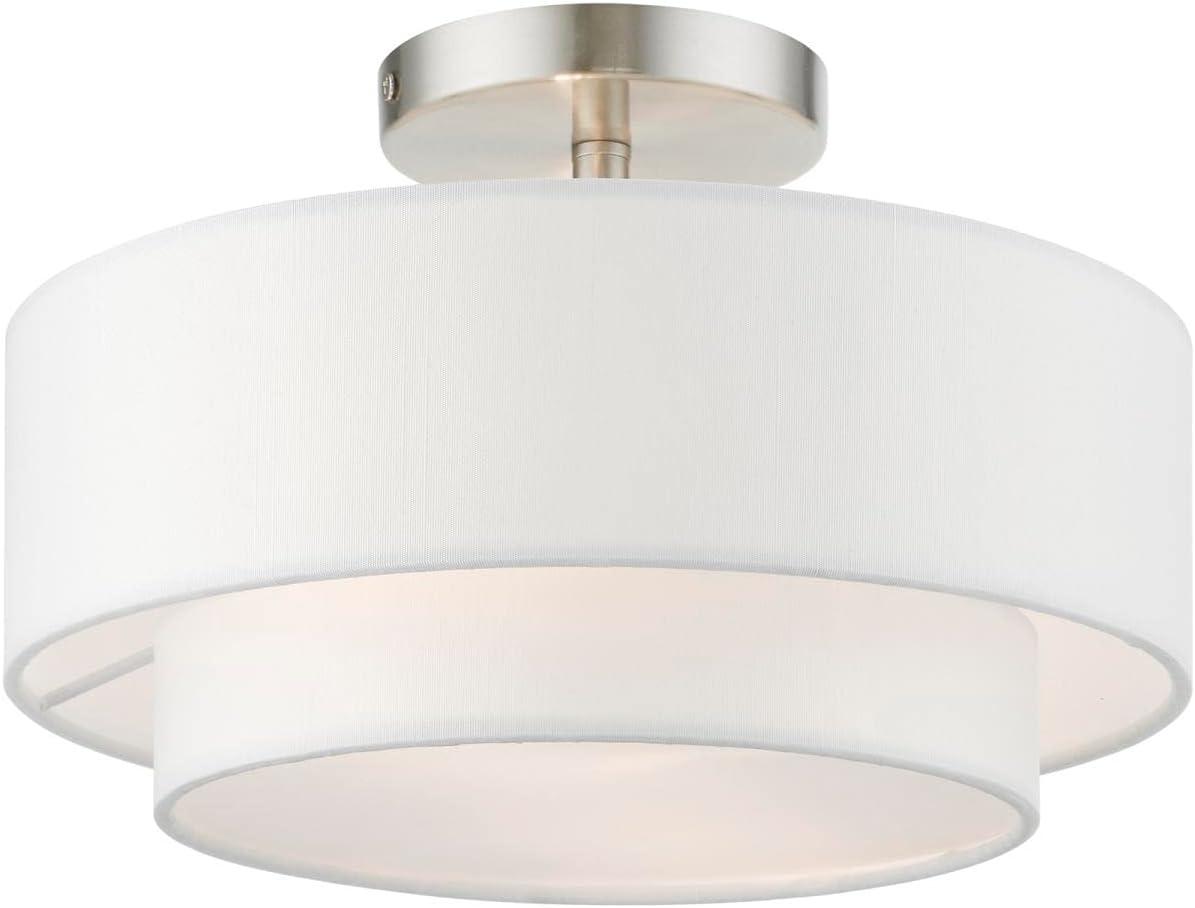 Livex Lighting Meridian 2 - Light Semi-Flush Mount in  Brushed Nickel