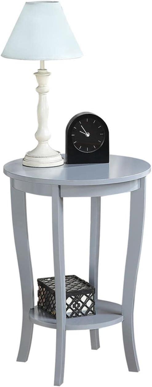 Elegant Mahogany Round End Table with Lower Shelf, 18"