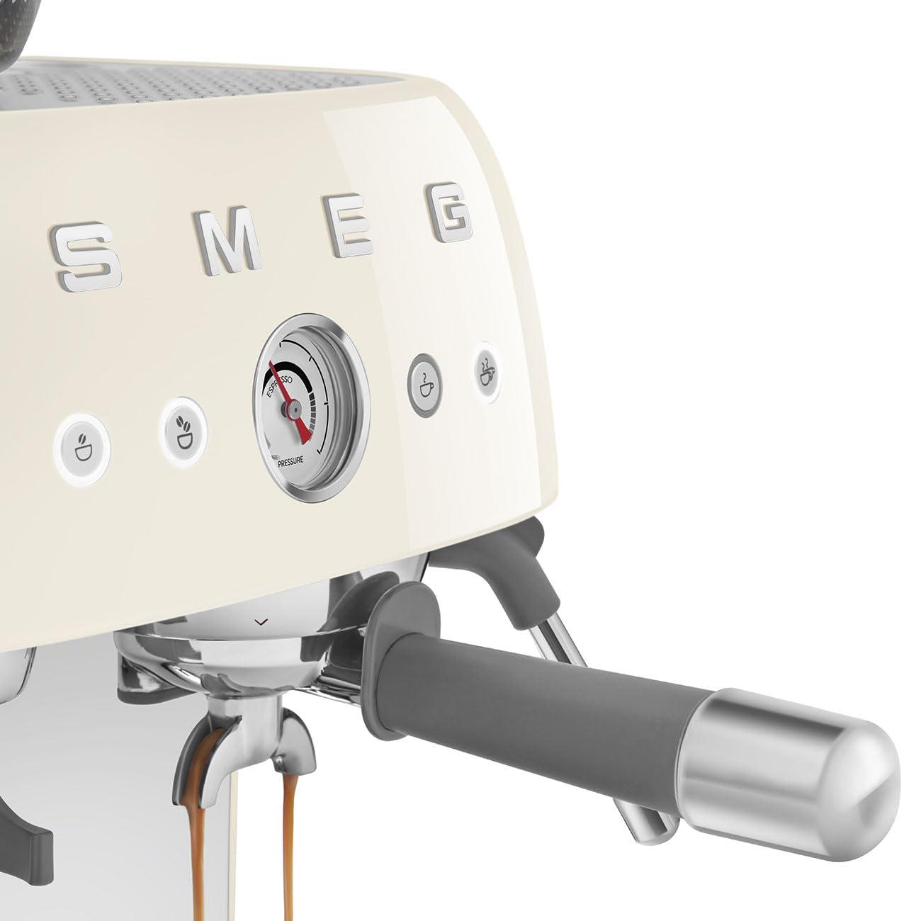 SMEG Cream Semi-Automatic Espresso Machine with Milk Frother