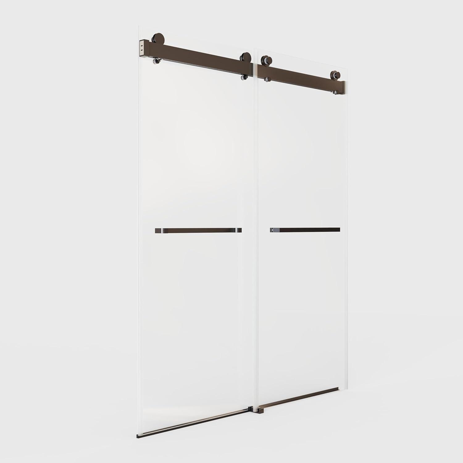 Dimorphos 56-60"W x 76"H Frameless Double Sliding Shower Door with 10mm Tempered Glass Door 11DD161822LL