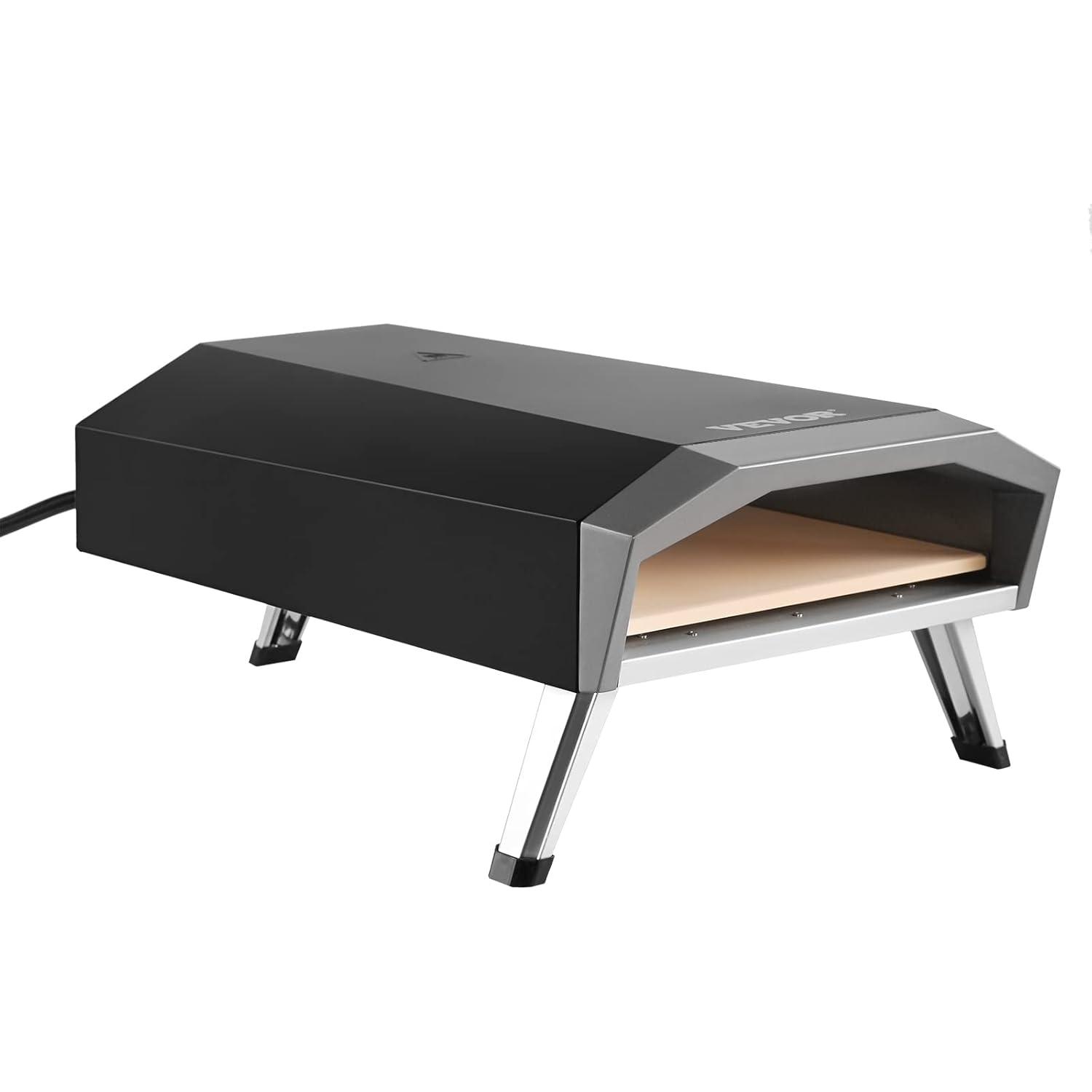 Choco Moon 13" Portable Gas Pizza Oven, Outdoor Propane Pizza Maker with Stainless Steel Construction & Pizza Stone, Perfect for BBQ Camping & Picnics, CSA Certified, Black