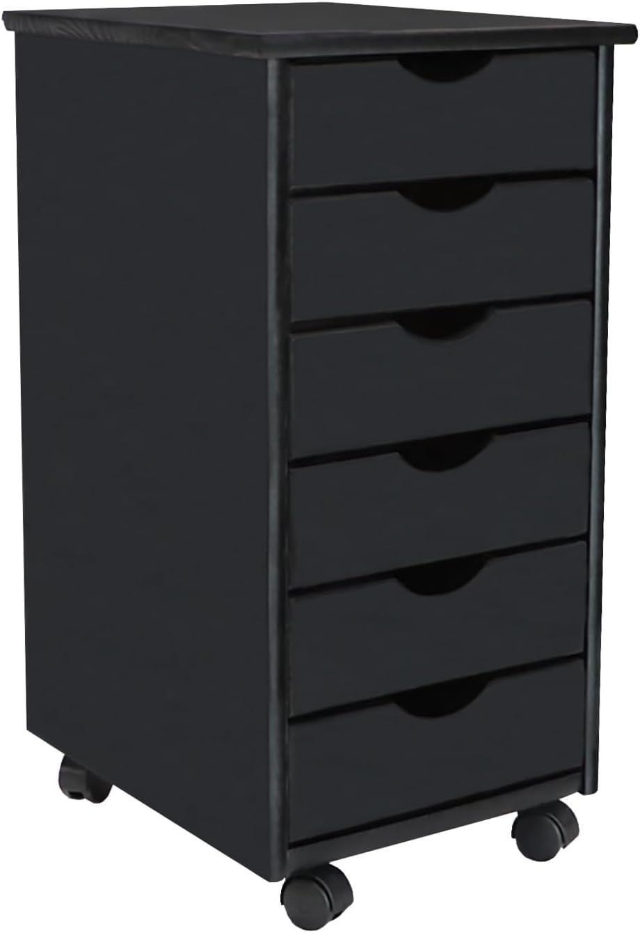 Adeptus Original Roll Cart, Solid Wood, 6+2 Drawer Narrow Roll Cart, Med Pine