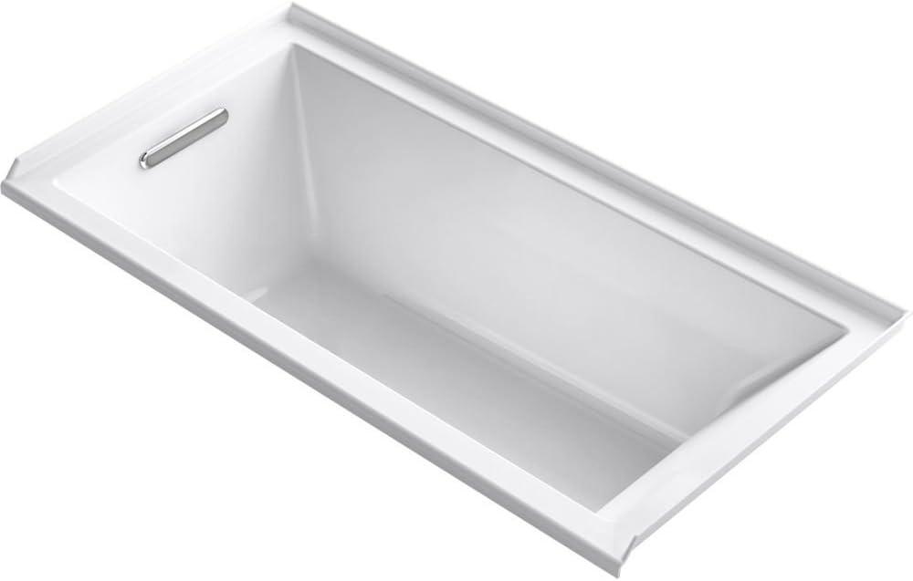 Underscore 60" x 30" White Acrylic Alcove Bathtub