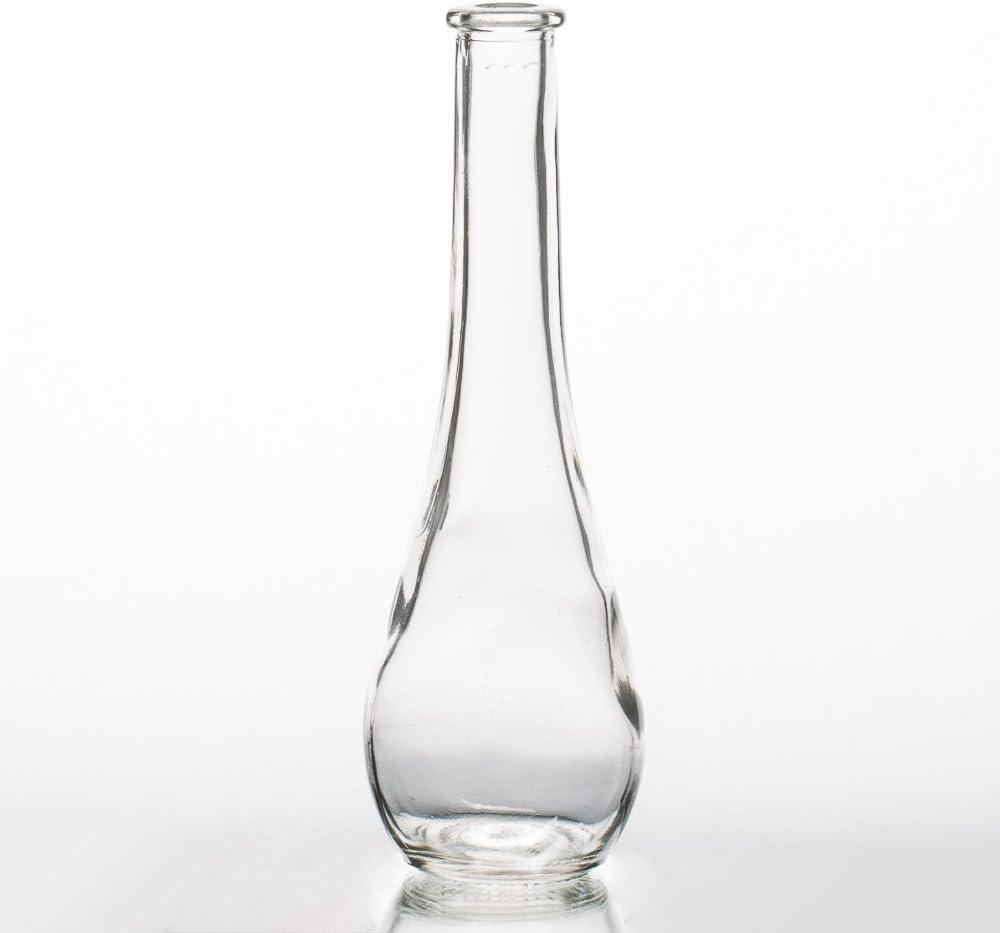 Richland Clear Round Teardrop Bud Vase 7” Set of 12