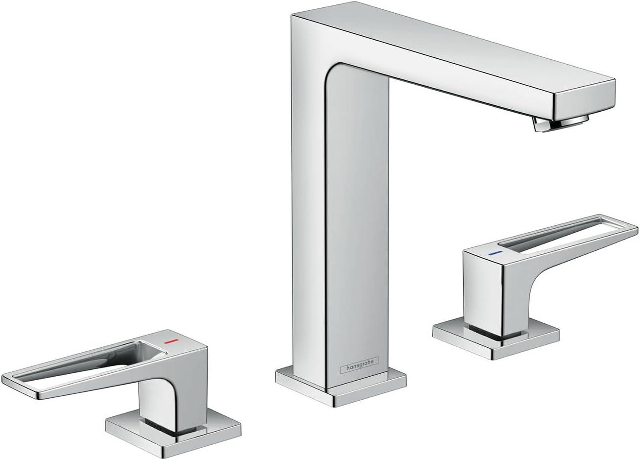 Modern Brushed Nickel Dual Handle Widespread Bathroom Faucet