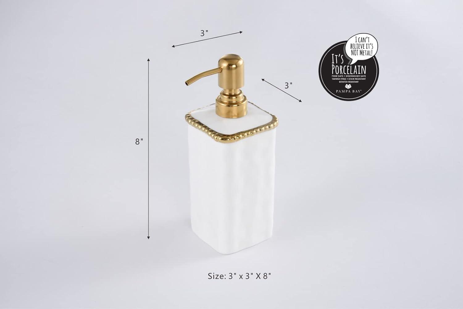Pampa Bay Accesorios de Tocador con Bomba de Jabón con Cuentas Doradas