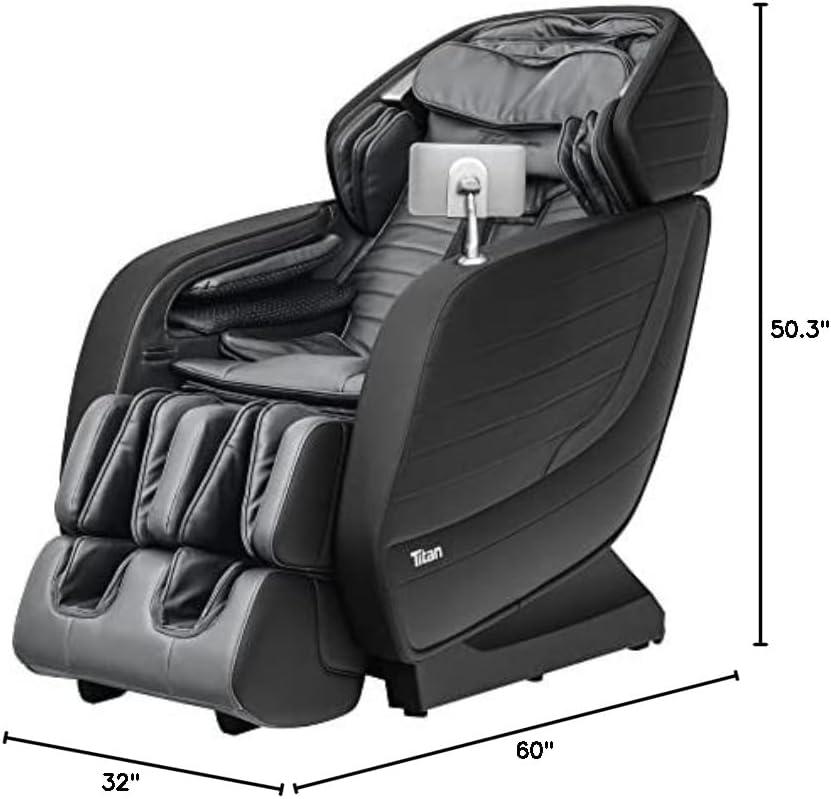 Titan Black Faux Leather 3D Massage Recliner with Voice Control