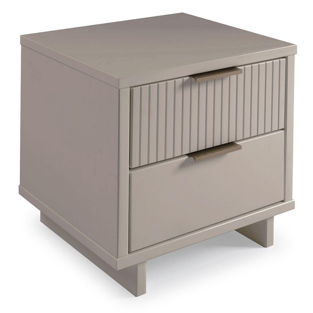 Granville Modern 2 Drawer Nightstand Light Gray - Manhattan Comfort: Soft Close, UV Finish, Metal Handles