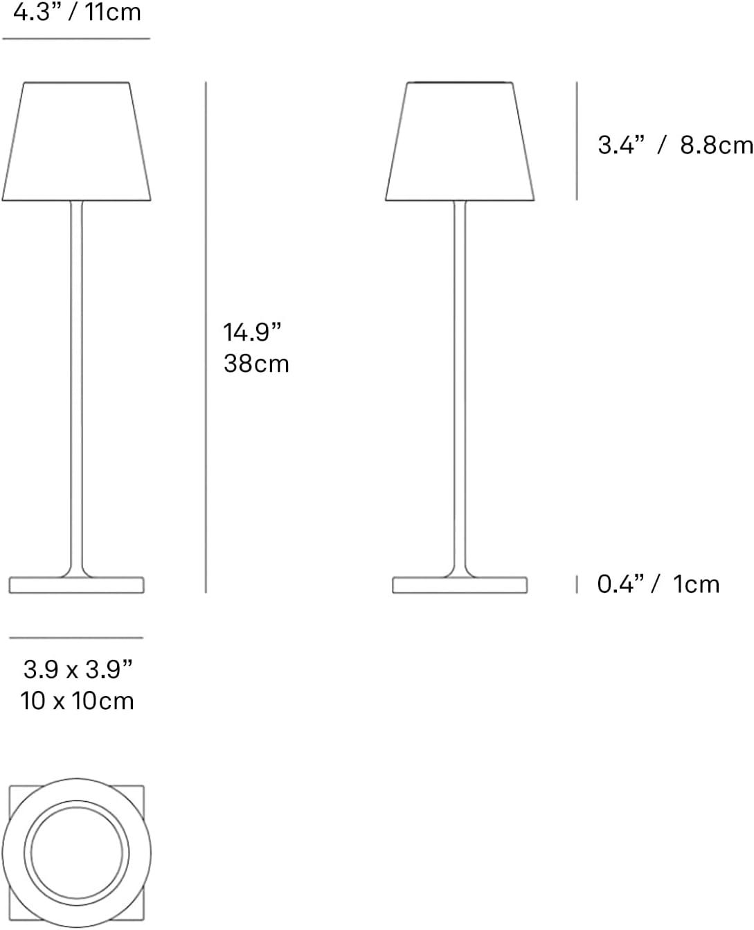 Dark Grey Cordless Adjustable Outdoor LED Table Lamp