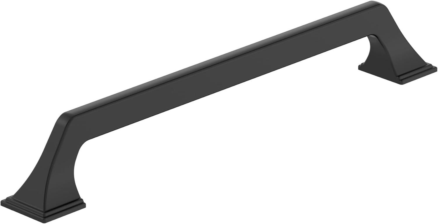 Amerock Exceed 7-9/16 inch (192mm) Center-to-Center Matte Black Cabinet Pull