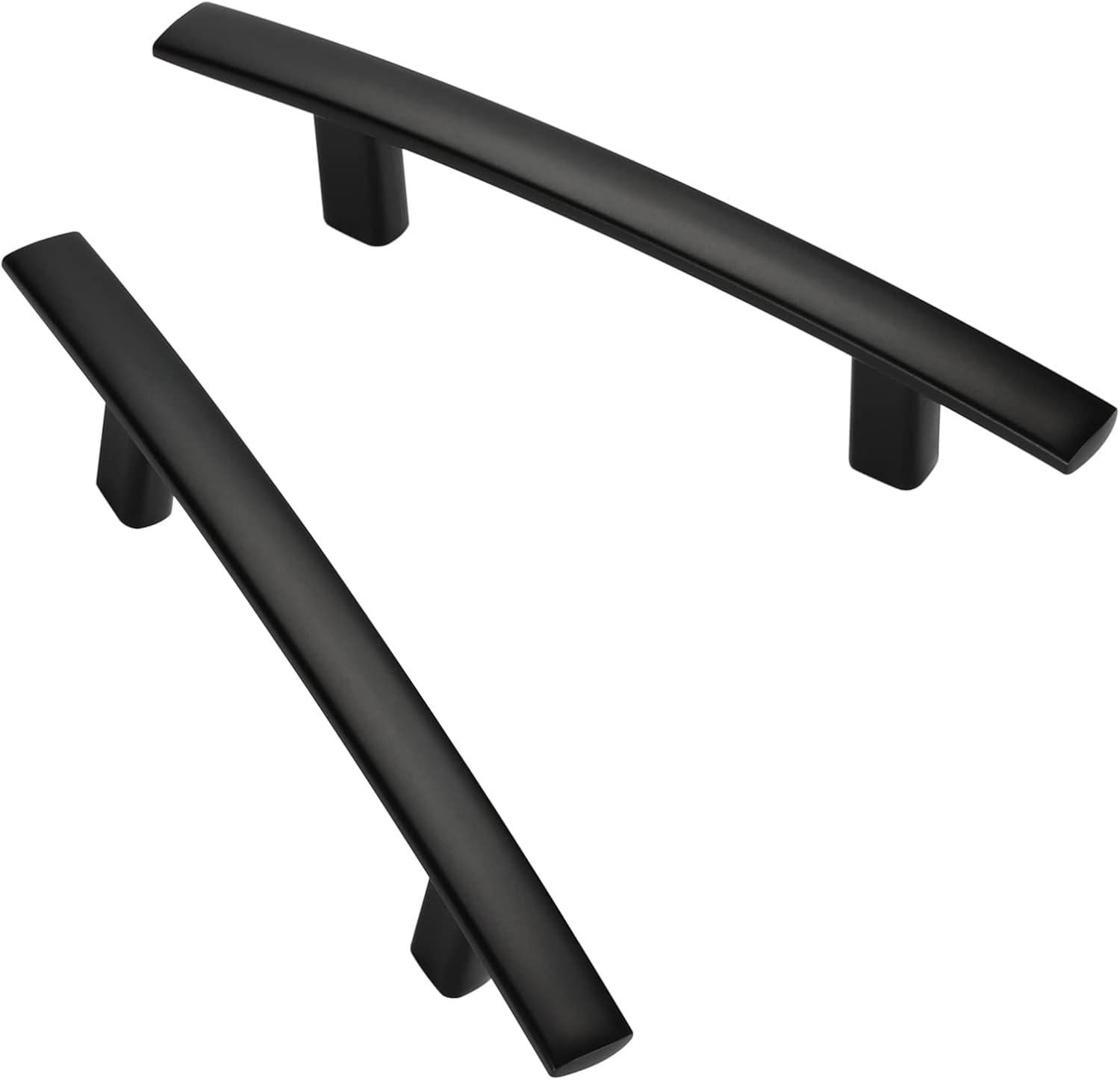 Matte Black Stainless Steel Modern Cabinet Pulls with Mounting Hardware