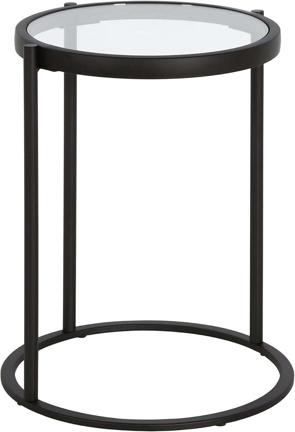 Evelyn&Zoe Duxbury 16" Wide Round Side Table, Blackened Bronze