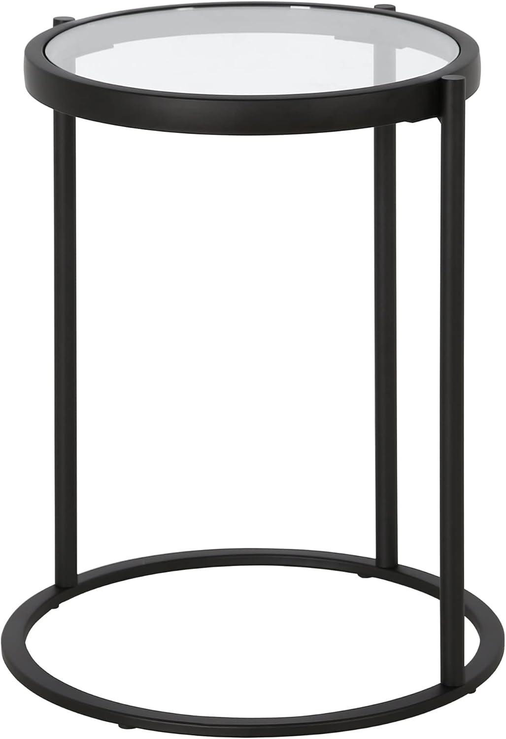 Evelyn&Zoe Duxbury 16" Wide Round Side Table, Blackened Bronze