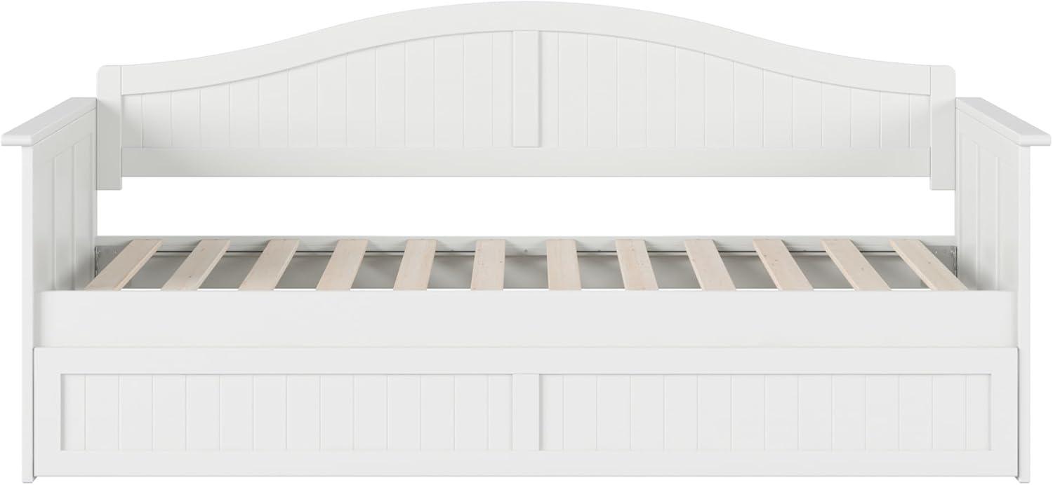 AFI Nantucket Twin Wood Daybed with Twin Size Trundle in White