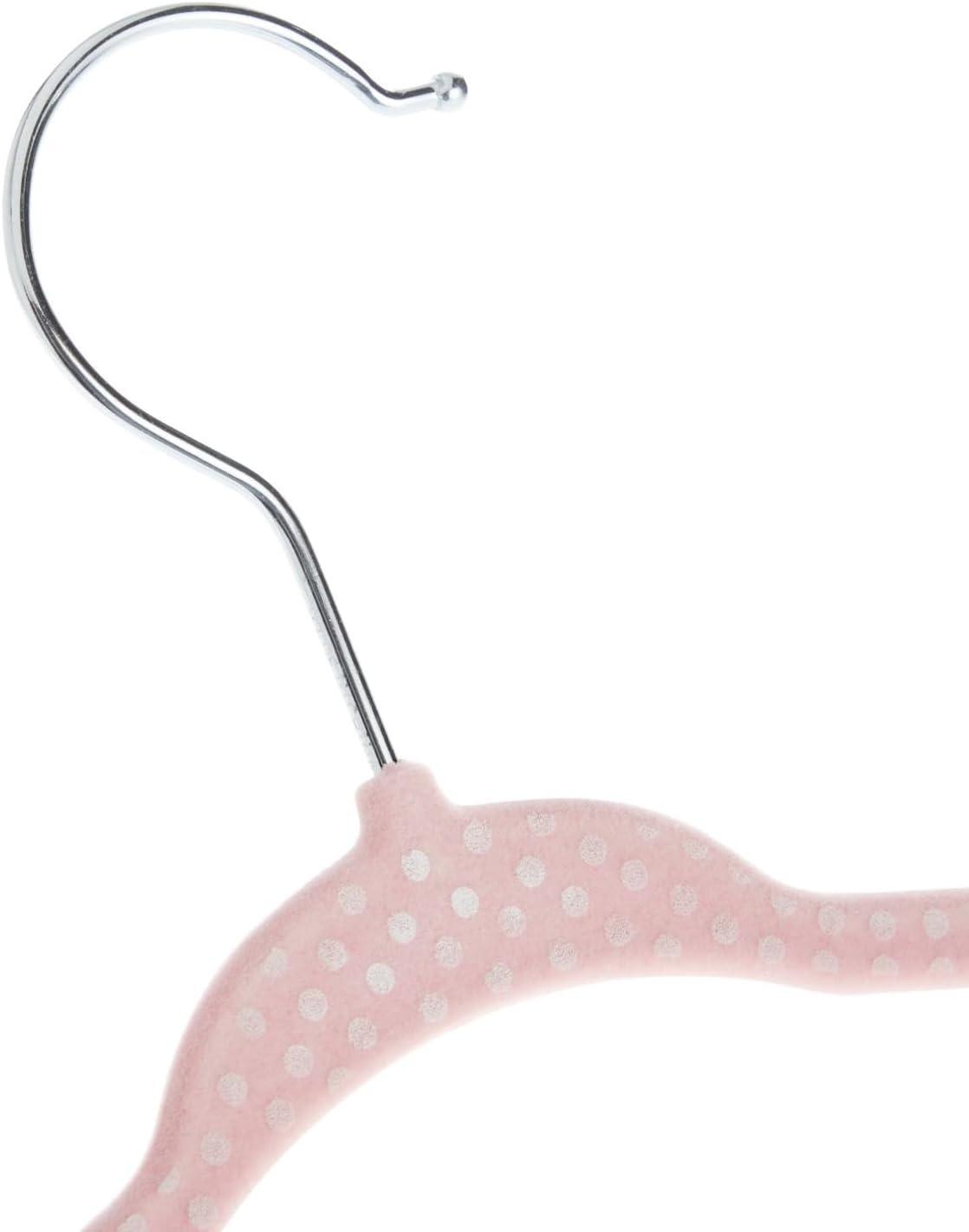 Juvale 50 Pack Pink Velvet Baby Clothes Hangers for Closet Storage, Children's Nursery, Kid's Closet, Slip-Resistant, 11 In