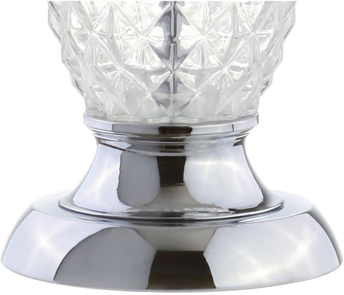 24" Silver Glass Table Lamp with 3-Way Switch