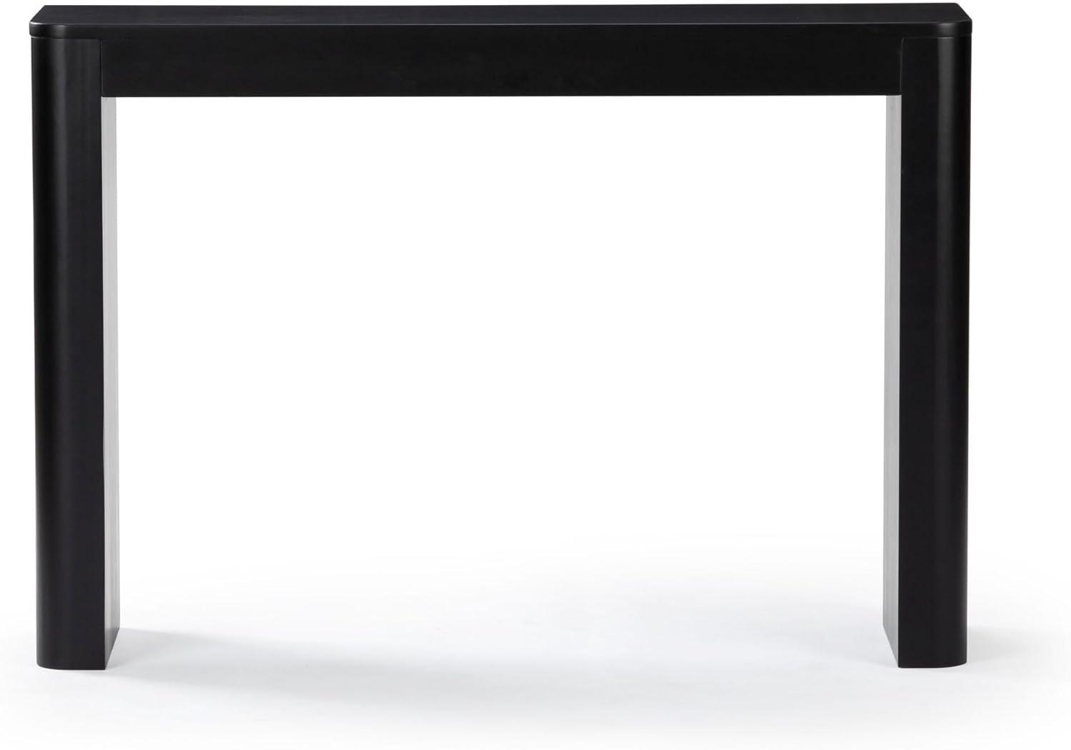 Plank+Beam 46" Solid Wood Console Table, Conture Rounded Edge Sofa Table, Narrow Entryway Table, Console Tables for Entryway, Black