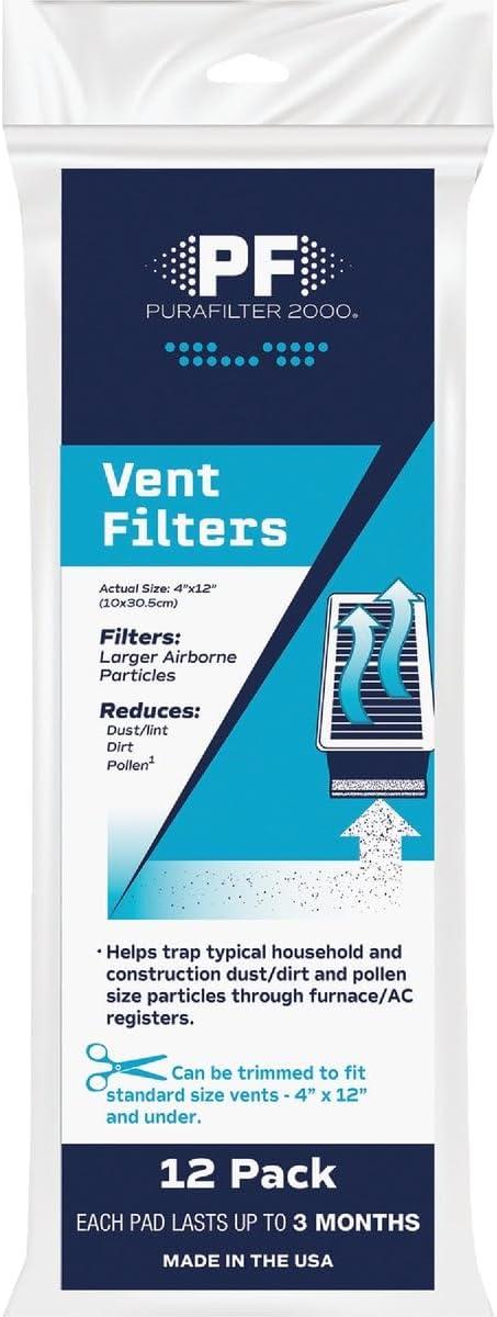 Protect Plus 6029520 12 x 4 in. Purafilter 2000 Rectangular Vent Filter - Pack of 12