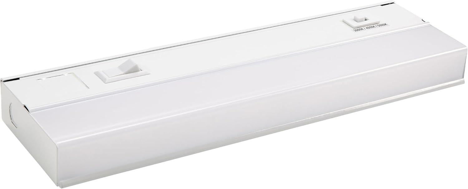 Maxxima 12 in. Hardwired LED Under Cabinet Light - 300 Lumens, 3 CCT, Color Temperature Slide Control, 3000K/4000K/5000K, White, on/off Switch, ETL Listed