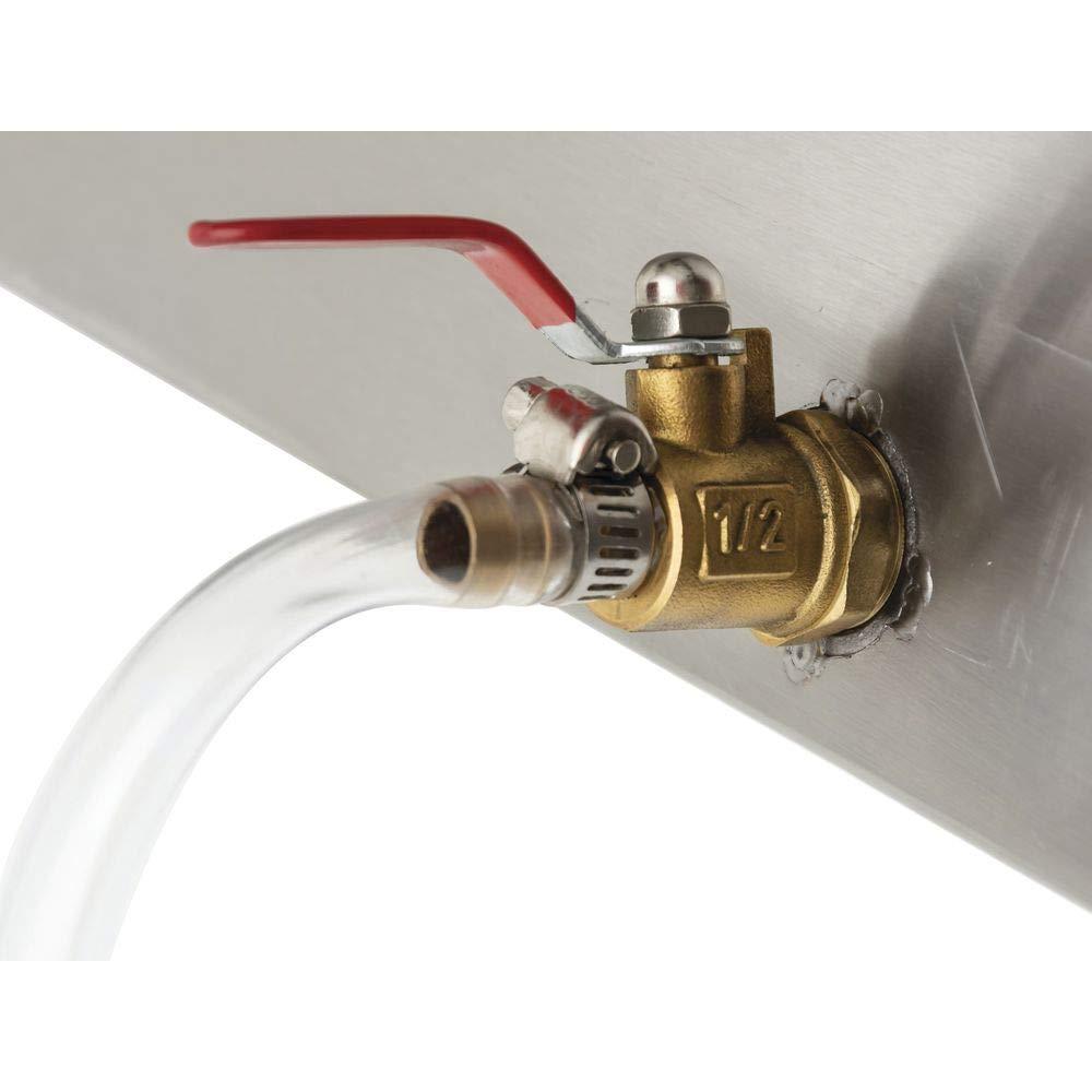 Hubert Rectangular Stainless Steel Tabletop Ice Display with Shut-Off Valve