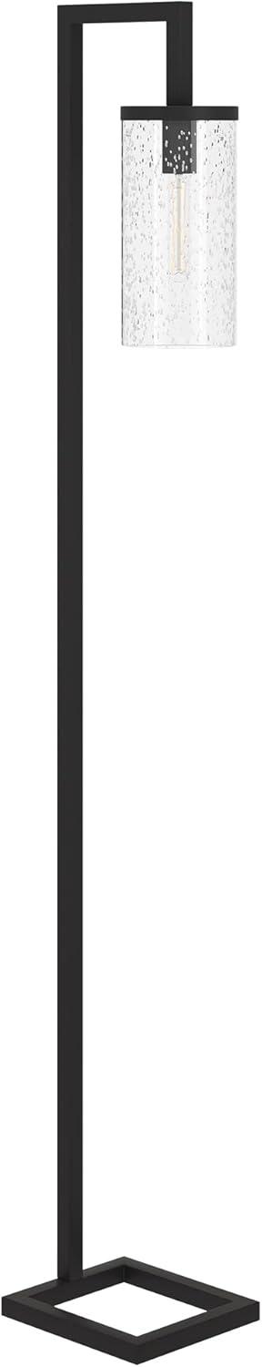 Evelyn&Zoe Modern Metal Floor Lamp with Clear Glass Shade