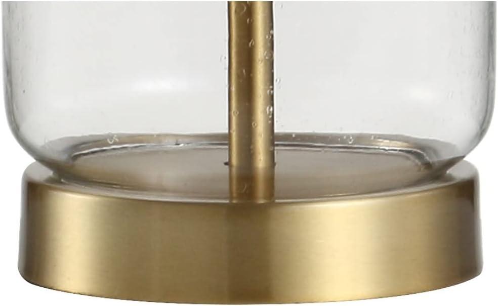 JONATHAN Y Duncan 19.5" Glass/Metal LED Table Lamp, Brass/Clear, JYL1033A