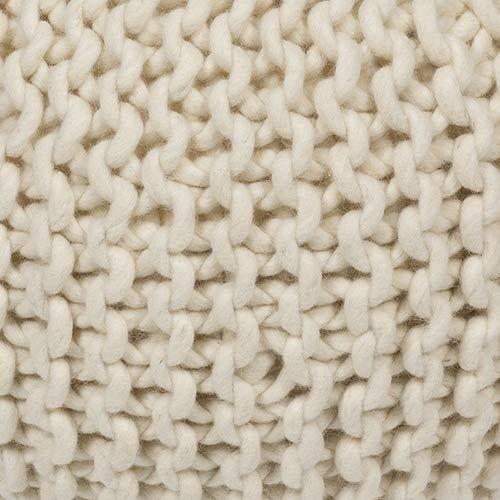 Surya Su Pouf Area Rug POUF-78 Antique White Purl Knitted 18" x 18" x 12"