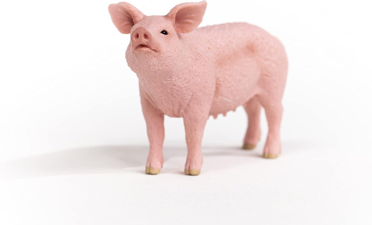 Realistic Pink Farm Animal Pig Toy Figurine