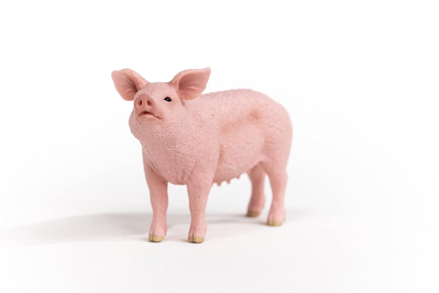 Realistic Pink Farm Animal Pig Toy Figurine