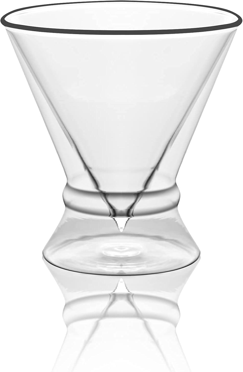 Double-Walled Stemless Martini Glasses 8oz (Set of 4)