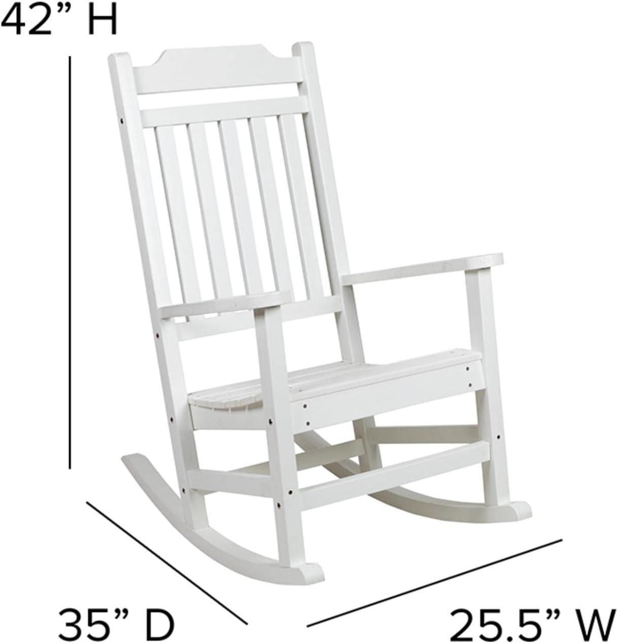 Winston White Poly Resin Wood Rocking Chair with Cushions