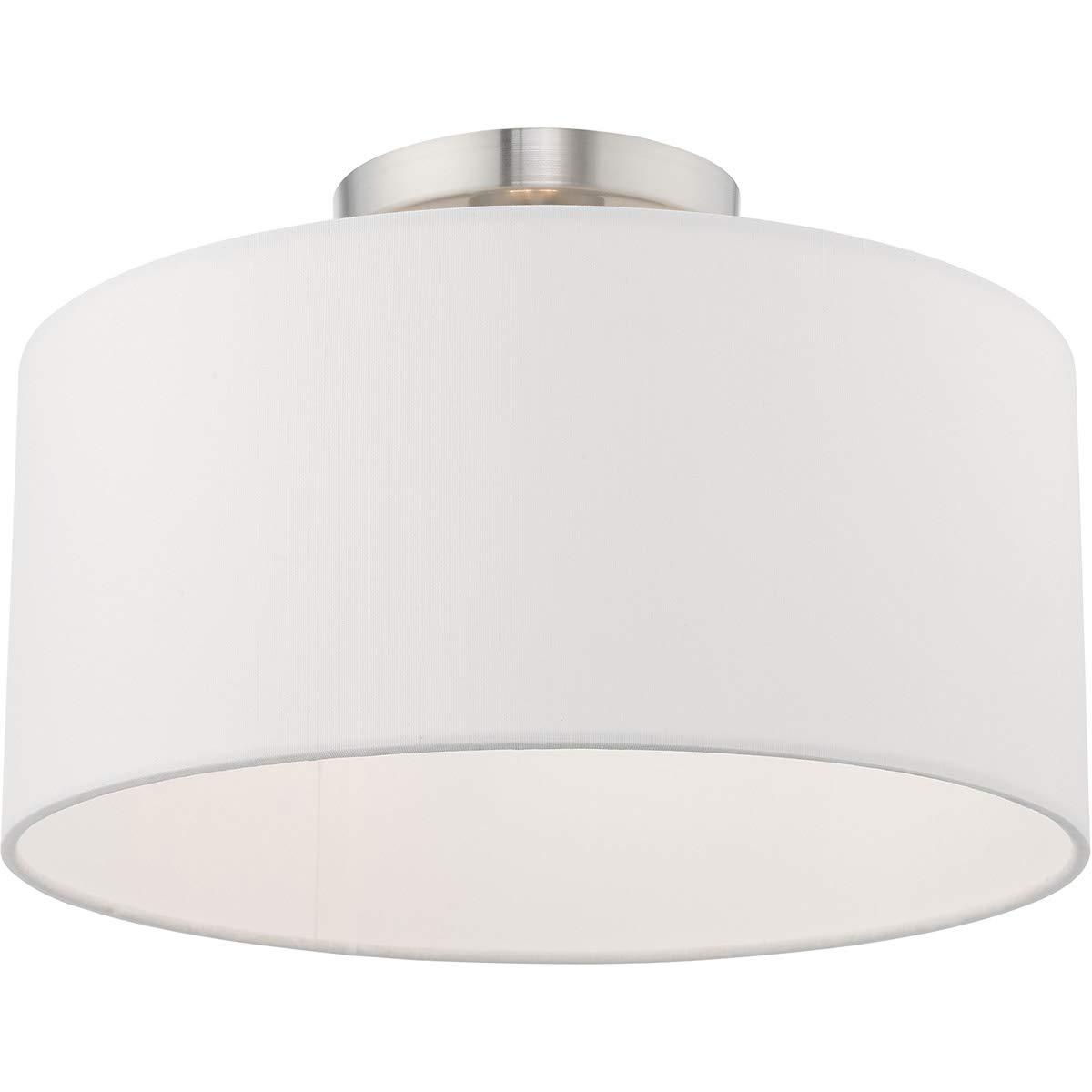 Livex Lighting Meridian 1 - Light Semi-Flush Mount in  Brushed Nickel