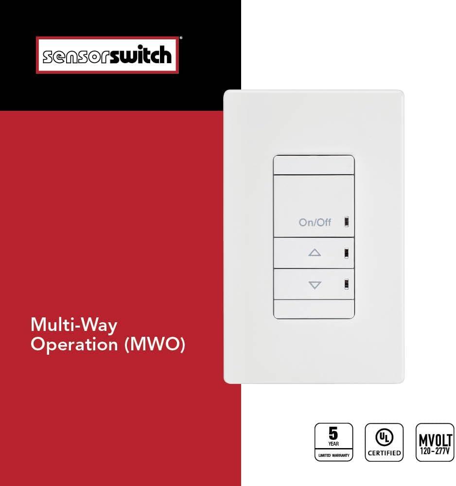 Lithonia Lighting Lighting Dimmer,3-Way Switch,120-277VAC SPODMRA MWO D WH