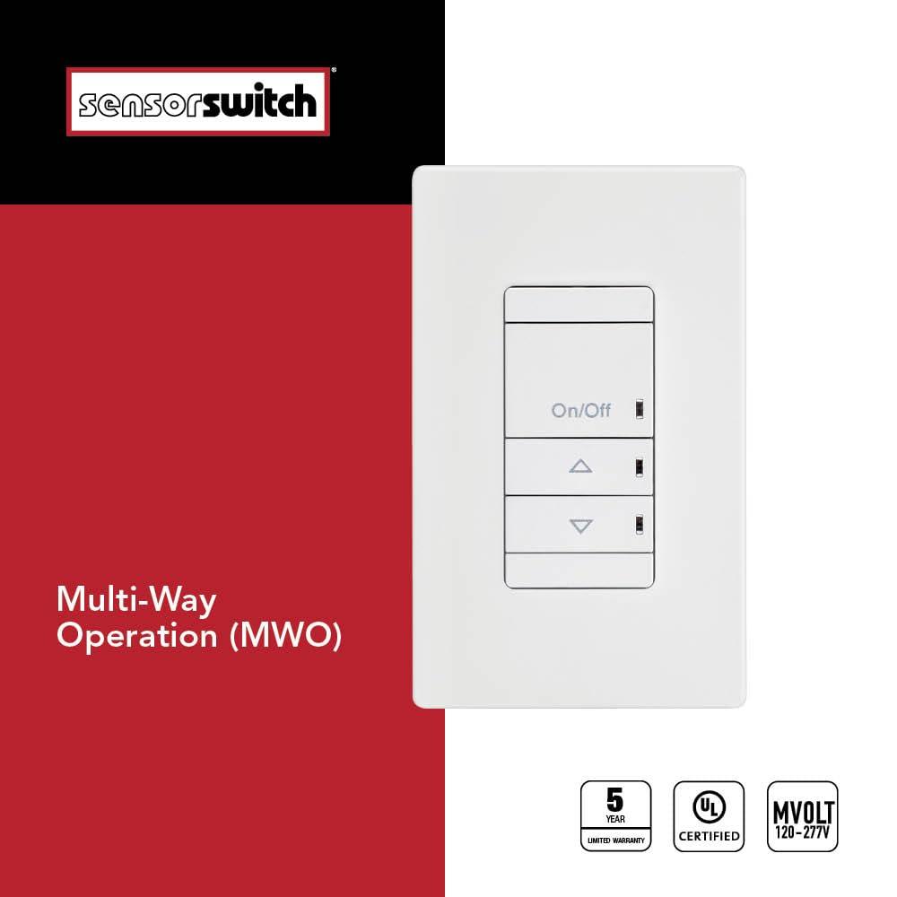 Lithonia Lighting Lighting Dimmer,3-Way Switch,120-277VAC SPODMRA MWO D WH