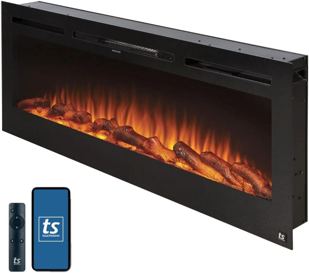 Touchstone The Sideline Electric Fireplace for Recessed or Wall Mount Installation