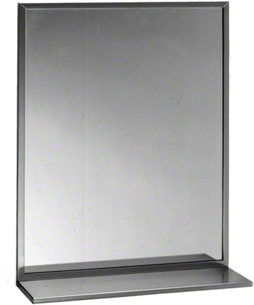 Rectangular Silver Stainless Steel Bathroom Mirror, 24" x 30"