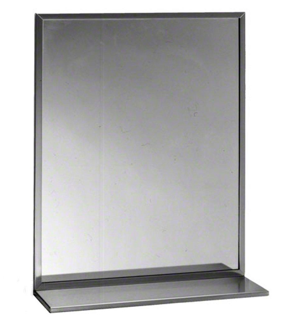 Rectangular Silver Stainless Steel Bathroom Mirror, 24" x 30"
