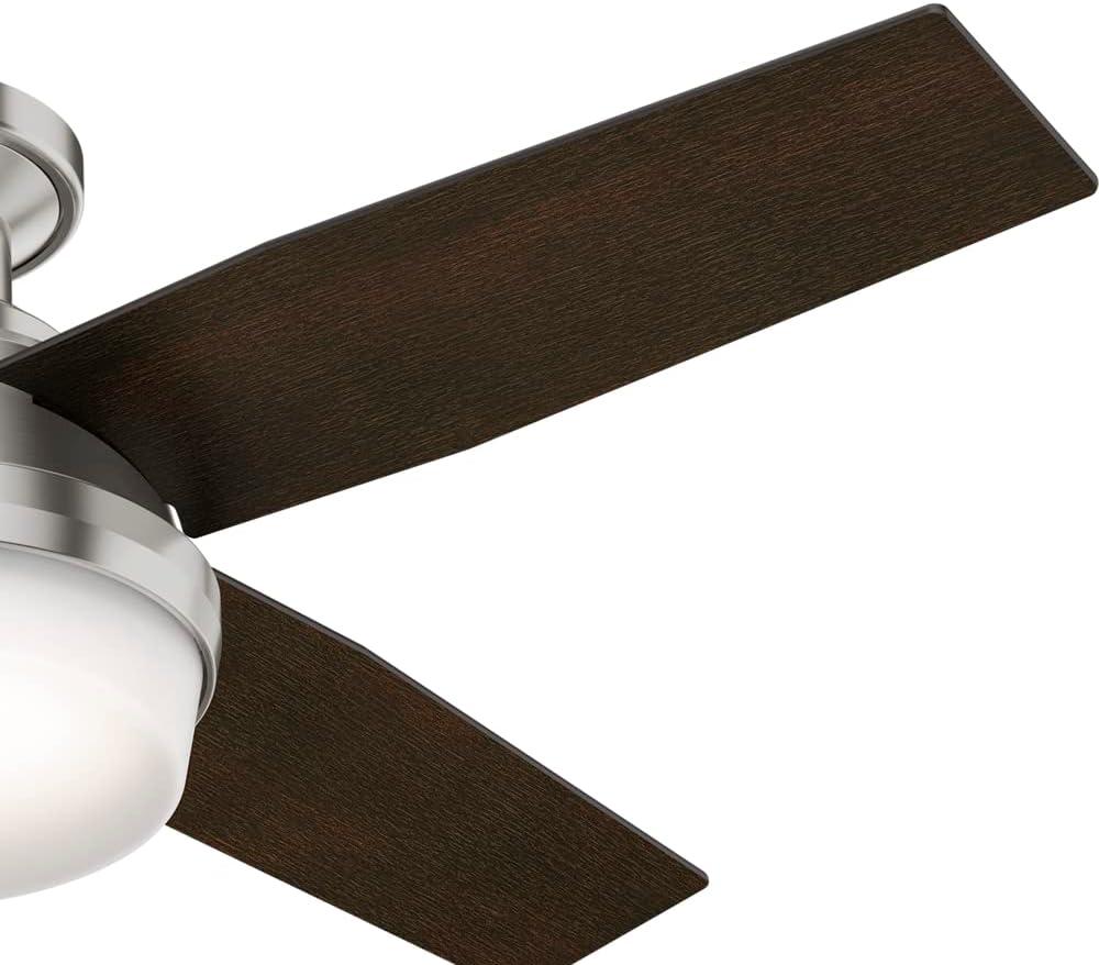 Dempsey Low Profile 44" 4 - Blade Indoor Flush Mount Small Room Ceiling Fan with Lights and Remote