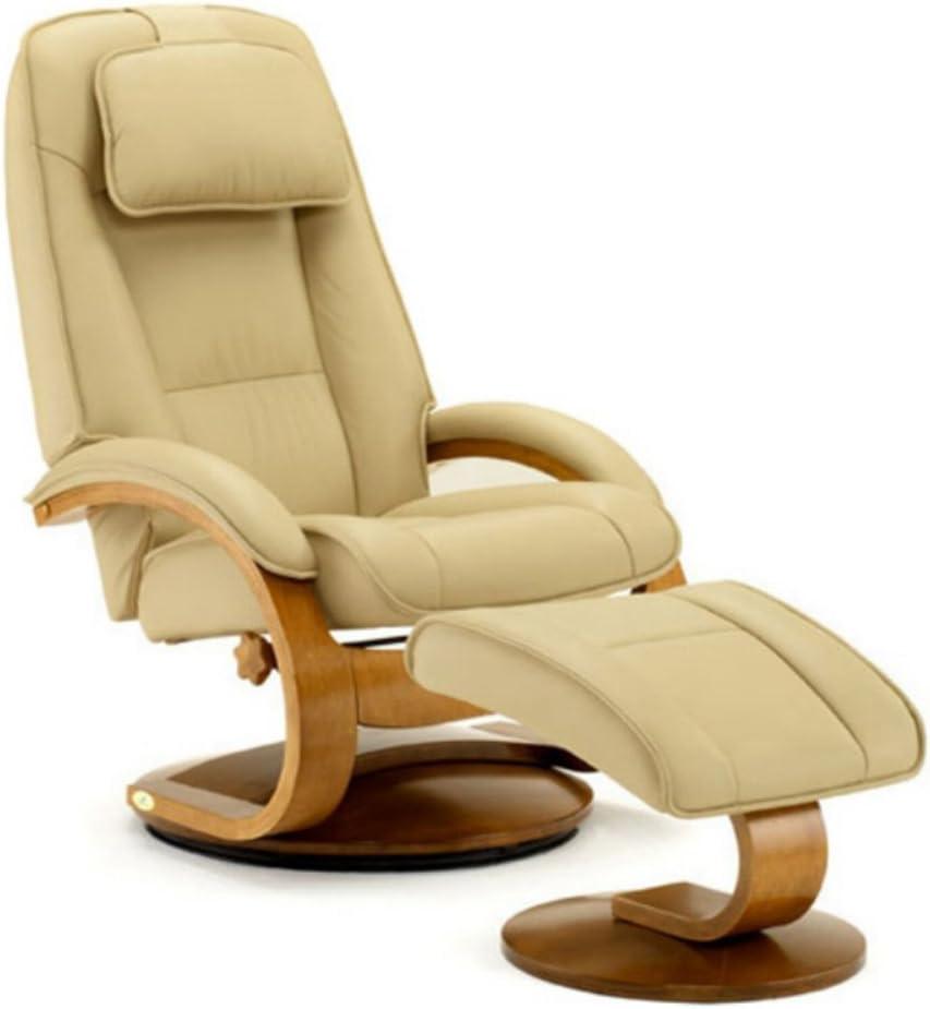 Relax-R™ Brampton Recliner and Ottoman in Cobblestone Top Grain Leather