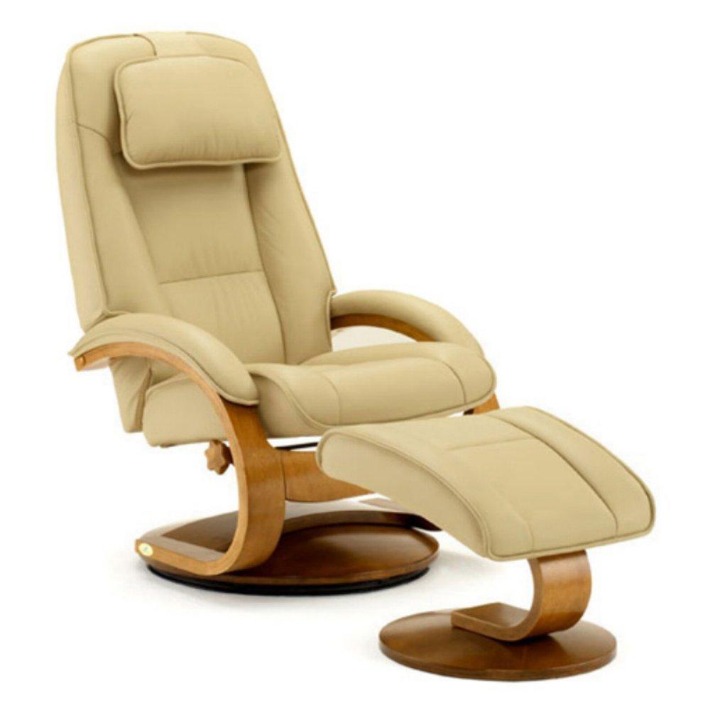 Relax-R™ Brampton Recliner and Ottoman in Cobblestone Top Grain Leather
