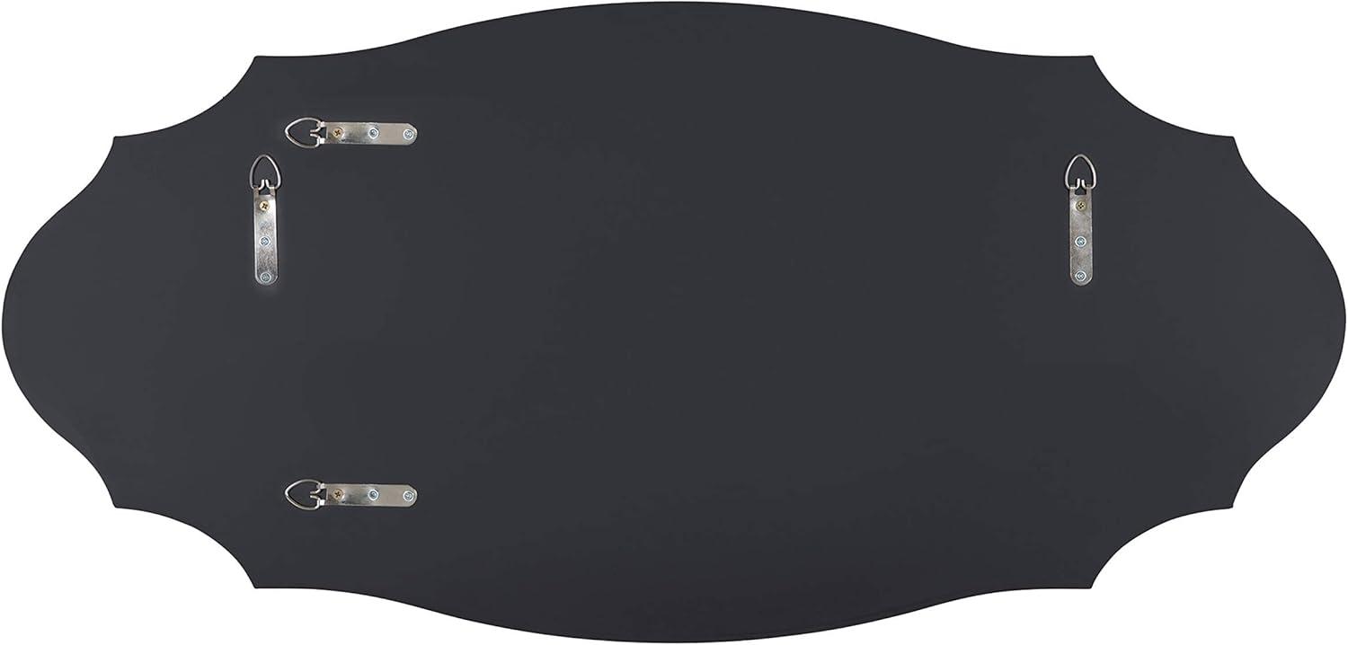 Kate and Laurel Leanna Modern Scalloped Wall Mirror, 20 x 42, Black, Glam Oval Mirror for Wall