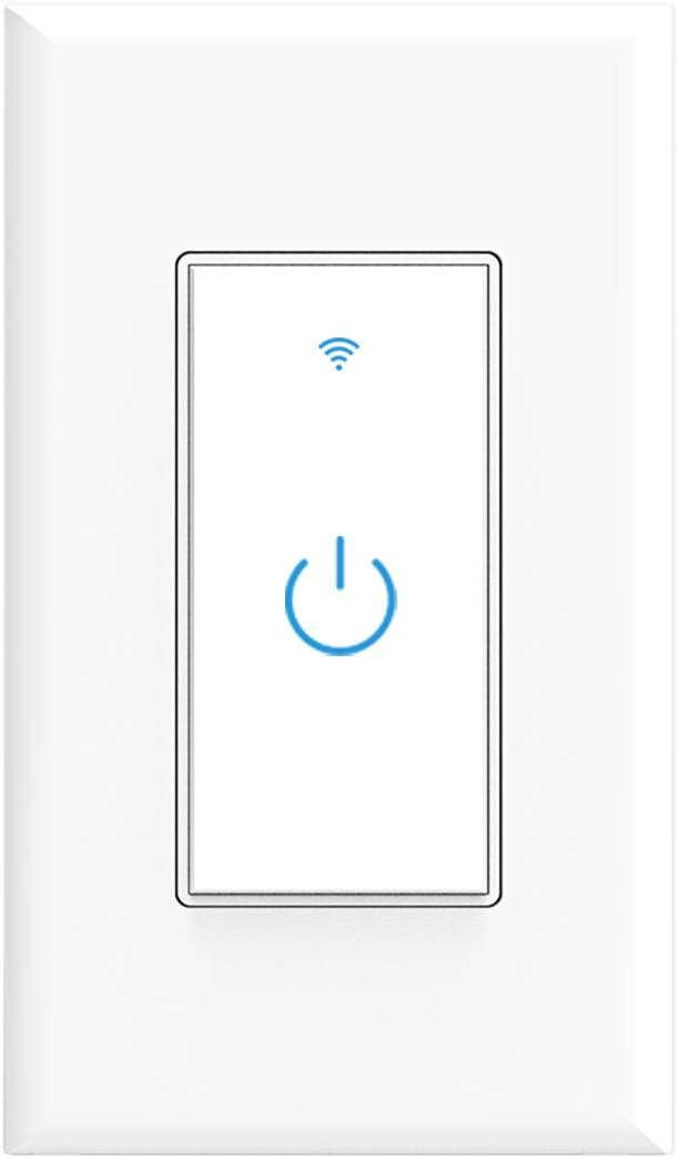Smart Light Switch, WiFi Switch Touch Wall Switch 1 Gang, Compatible with Alexa Google Home