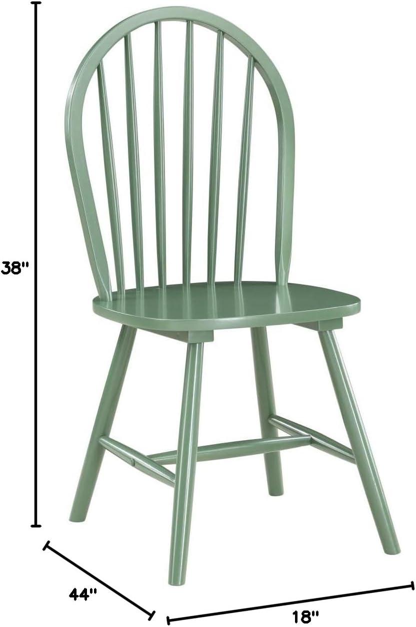 Boraam Carolina Rubberwood Equestrian Green Dining Room Chairs – Set of 2