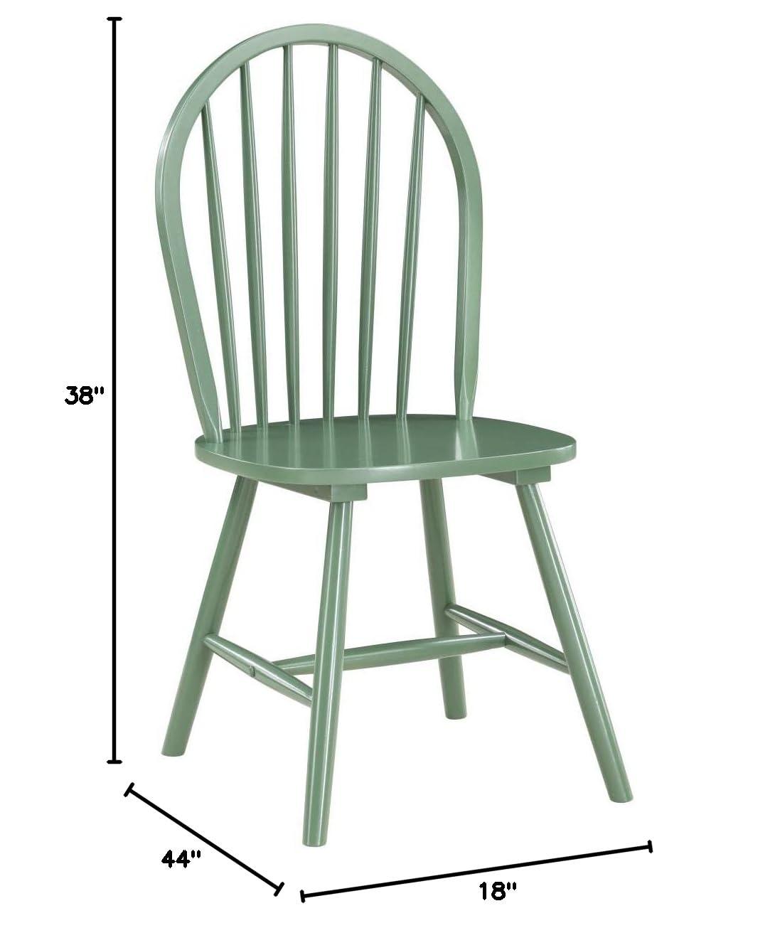 Boraam Carolina Rubberwood Equestrian Green Dining Room Chairs – Set of 2