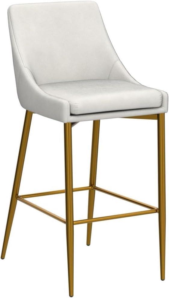 Meridian Furniture Karina 27.5"H Velvet Counter Stool in Cream (Set of 2)